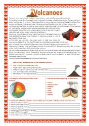 main features of volcano - ESL worksheet by huliii
