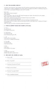 English Worksheet: english written test second part