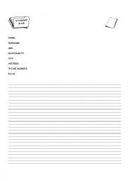 English Worksheet: student file