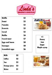 american breakfast menu