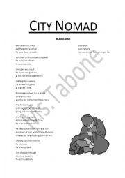 English Worksheet: City Nomad Poem by James Berry