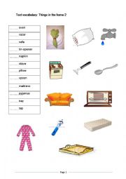 English Worksheet: thing in the home II