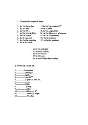 English Worksheet: prepositions of place-in,on,at