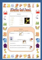 English Worksheet: GIRAFFES CANT DANCE.1
