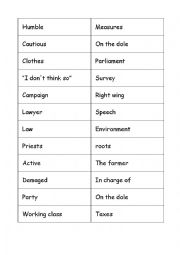 English Worksheet: Words from elections
