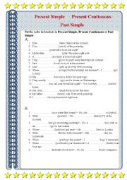 English Worksheet: Present Simple Present Continuous Past Simple