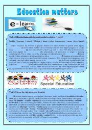 English Worksheet: Education Matters