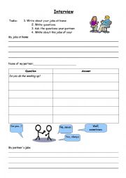 English Worksheet: Jobs at home