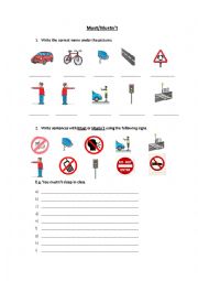 English Worksheet: Must- musntt