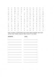 English Worksheet: Word search verbs in past