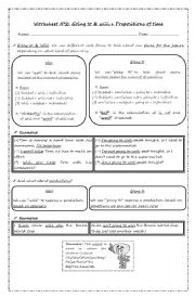 English Worksheet: Going to & will + Prepositions of time 
