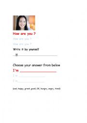 How are you ? Writing excercise