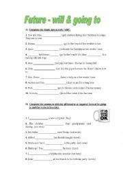 English Worksheet: Future Tenses - Will & Going to