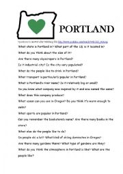 English Worksheet: Portland, Oregon