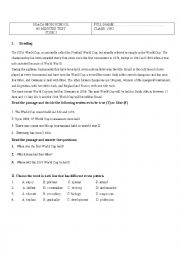 English Worksheet: 30 minute test 