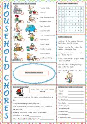 Household Chores Vocabulary Exercises