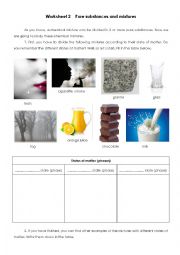 English Worksheet: substances