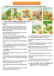 English Worksheet: THE THREE LITTLE PIGS: 1st episode