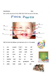 face parts, classroom object