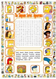 The Simpsons Series: Appearance WordSearch (Key included)