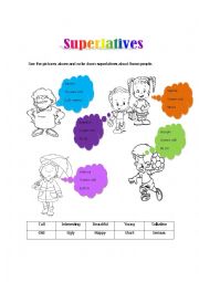 English Worksheet: Superlatives 