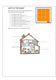 English Worksheet: parts of the house