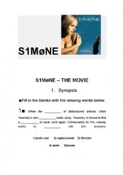 English Worksheet: SIMONE - THE MOVIE