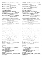 English Worksheet: Last Christmas, Wham worksheet