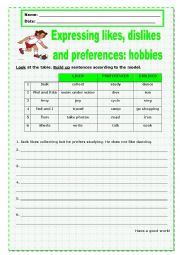 Expressing likes, dislikes and preferences: hobbies_1