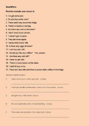 English Worksheet: Quantifiers