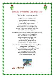 Rockin´ around the Christmas Tree _ song - ESL worksheet by marta veiga