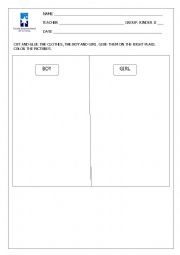 English Worksheet: CUT AND GLUE THE CLOTHES