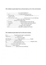 English Worksheet: Revision of Present simple, Present continuous, Past simple