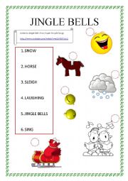 Jingle Bells Worksheet - Color - Super Simple