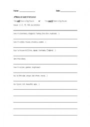 English Worksheet: Fortune Tellers (preparation)