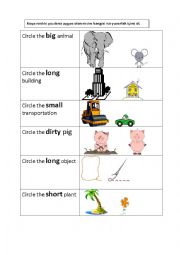 English Worksheet: Adjectives