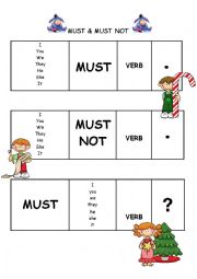 English Worksheet: must & must not