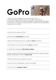 English Worksheet: 60 minutes: GoPro