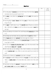 English Worksheet: Mind Test