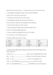 English Worksheet: doer and verb
