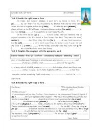 English Worksheet: Remedial work 8th form ( end of term test 1 )