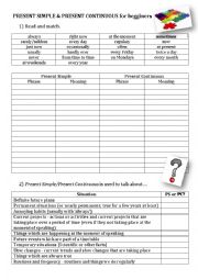 English Worksheet: Present Simple & Present Continuous