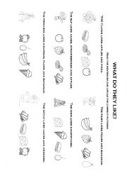 English Worksheet: Carnival figures and food they like