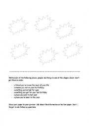 English Worksheet: Talking Activity 