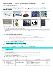 English Worksheet:  module 4: at the airport ( 9th form)