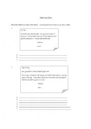English Worksheet: Notes From Mom 