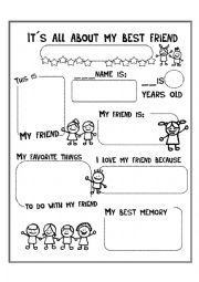English Worksheet: Its all about my best friend