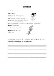 English Worksheet: hobbies