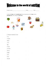 English Worksheet: food pyramide