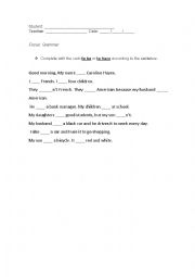 English Worksheet: TO BE OR TO HAVE?